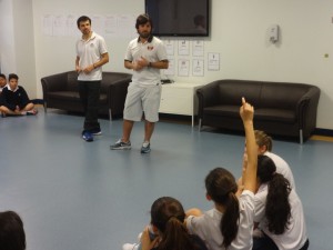 Futsal coach Tiago Polido coaching his role